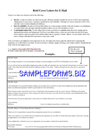 Brief Cover Letters for Email pdf free